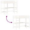 vidaXL Letto Soppalco con Scrivania Bianco 90x190 cm Massello Pino