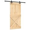 vidaXL Porta scorrevole 95 x 210 cm Naturale e Nero