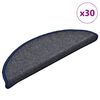 vidaXL Tappetini per scale 30 pz 56x17x3 cm Grigio scuro e blu semicircolari