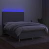 vidaXL Letto a Molle Materasso e LED Grigio Chiaro 140x190 cm Tessuto