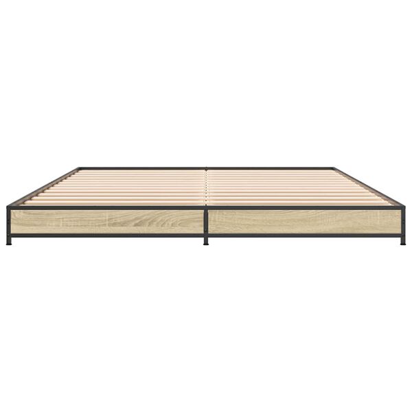 vidaXL Giroletto Rovere Sonoma 120x200 cm in Legno Multistrato Metallo