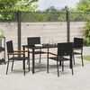 vidaXL Set da Pranzo per Giardino con cuscino 5 pcs Nero polyrattan