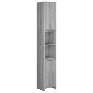 vidaXL Armadio Bagno Rovere Grigio 30x30x183,5cm Legno Ingegnerizzato
