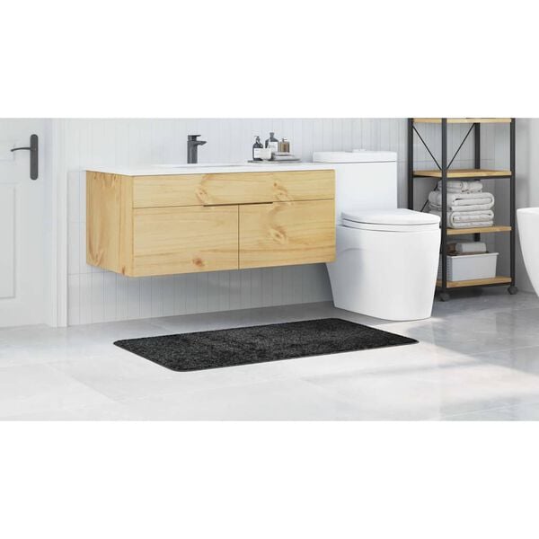 vidaXL Tappetino da bagno antiscivolo Grigio scuro 70 x 120 cm PP