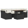 vidaXL Set Divano da Giardino 7 pz Nero e crema