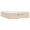 vidaXL Struttura Letto Pouf con Materasso Crema 180x200 cm in Tessuto