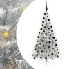 vidaXL Albero di Natale artificiale con luci integrate Argento 210 cm