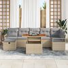 vidaXL Set Divano da Giardino con cuscino 8 pcs Beige Poly Rattan
