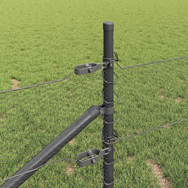 vidaXL Palo della recinzione Grigio 100 x 0,8 m (mesh da 13 mm)