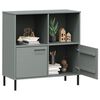 vidaXL Libreria Gambe Metallo Grigio 90x35x90,5 cm Legno Massello OSLO