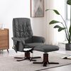 vidaXL Poltrona Massaggio Reclinabile e Poggiapiedi Grigia Similpelle