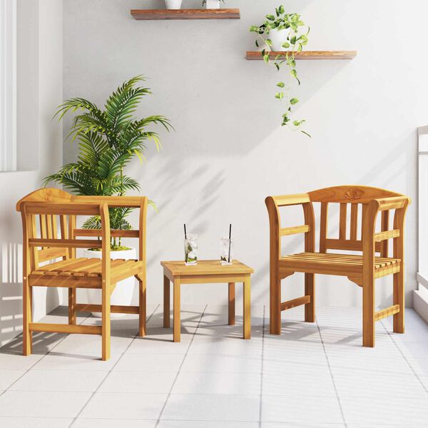 vidaXL Set da giardino con divano a rosa 3 pcs