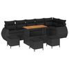 vidaXL Set Divano da Giardino 10 pz Nero polyrattan