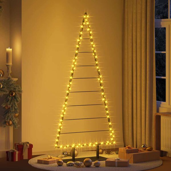vidaXL Albero di Natale in metallo con supporto Nero 210 cm Acciaio