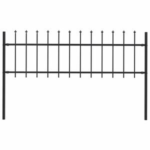vidaXL Recinzione da giardino con punta a lancia in acciaio 181x60 cm nera