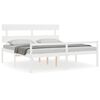 vidaXL Letto per Anziani con Testiera Bianco 200x200 cm Legno Massello