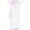 vidaXL Porta Scorrevole con Set Hardware 85x210 cm Legno Massello Pino