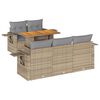 vidaXL Set Divano da Giardino 6 pz con Cuscini Beige in Polyrattan