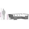 vidaXL Divano da Giardino con Cuscini in Polyrattan Grigio Chiaro