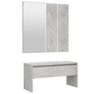 vidaXL Set di Mobili da Corridoio Grigio Cemento in Legno Multistrato
