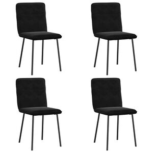 vidaXL Sedie da Pranzo 4 pz Nere in Velluto