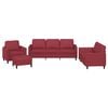 vidaXL Set di Divani 4 pz con Cuscini Rosso Vino in Similpelle