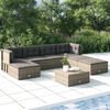 vidaXL Set Divani da Giardino 7 pz con Cuscini in Polyrattan Grigio