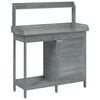 vidaXL Tavolo Invaso con Mobile Grigio 110,5x45x124,5cm Massello Abete