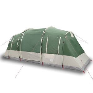vidaXL Tenda Familiare a Tunnel per 6 Persone Verde Impermeabile