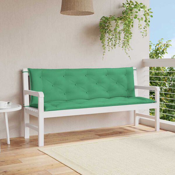 vidaXL Cuscino per Panca Verde 150x(50+50)x7cm in Tessuto Oxford
