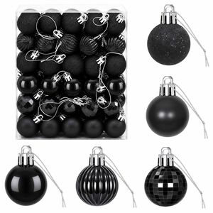 vidaXL Set di Palline di Natale 150 pz Nero 3 cm Polistirolo