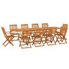 vidaXL Set da Pranzo da Giardino 11 pz 280x90x75 cm Massello di Acacia