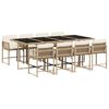 vidaXL Set da Pranzo da Giardino 9 pz con Cuscini Beige in Polyrattan
