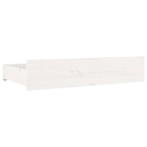 vidaXL Cassettoni da Letto 4 pz in Legno Massello di Pino Bianco