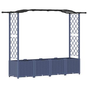 vidaXL Letto Rialzato con Griglia e Tetto Grigio 204 x 40 x 141 cm PP