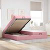 vidaXL Struttura letto con materasso con materasso 2 pcs Rosa Velluto