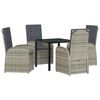 vidaXL Set da Pranzo per Giardino 5 pz Grigio polyrattan