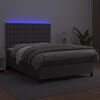 vidaXL Giroletto Molle con Materasso e LED Grigio 140x190cm Similpelle