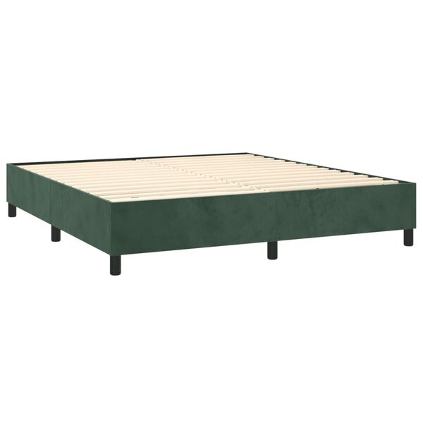 vidaXL Struttura Letto a Rete a Molle Verde Scuro 200x200 cm in Velluto