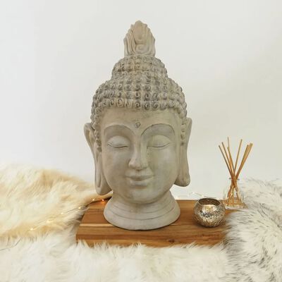 ProGarden Testa di Buddha Decorativa 23x22x45 cm