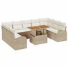 vidaXL Set Divano da Giardino 10 pz Beige Poly Rattan