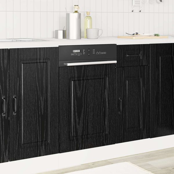 vidaXL Mobile da cucina Kalmar Rovere Nero 45 x 1,5 x 67 cm