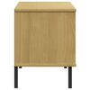 vidaXL Scarpiera Gambe Metallo Marrone 106x35x45cm Legno Massello OSLO