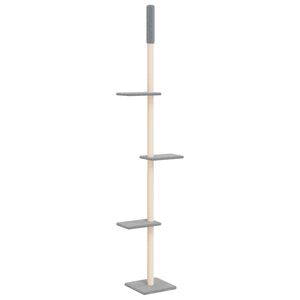 vidaXL Albero per Gatti Pavimento Soffitto Grigio Chiaro 267,5-297,5cm