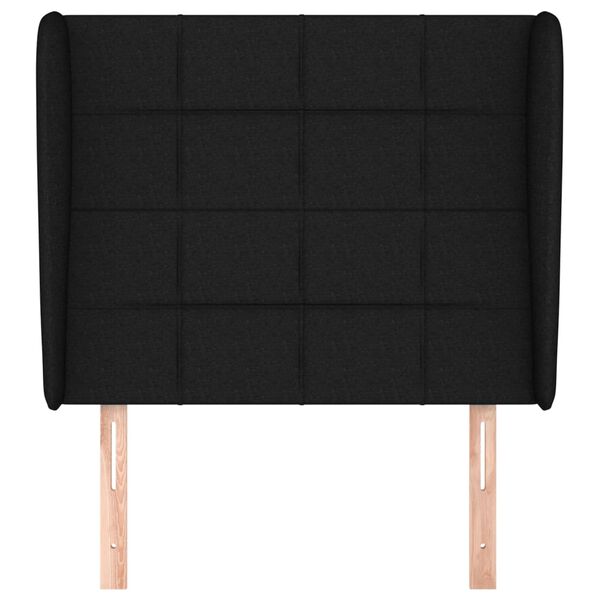 vidaXL Testiera ad Orecchio Nera 93x23x118/128 cm in Tessuto