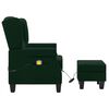 vidaXL Poltrona Massaggiante con Poggiapiedi Verde Scuro in Tessuto