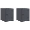 vidaXL Comodini 2 pz Antracite 34,5x39x44 cm in Acciaio