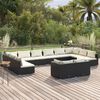 vidaXL Set Divani da Giardino 12 pz con Cuscini in Polyrattan Nero