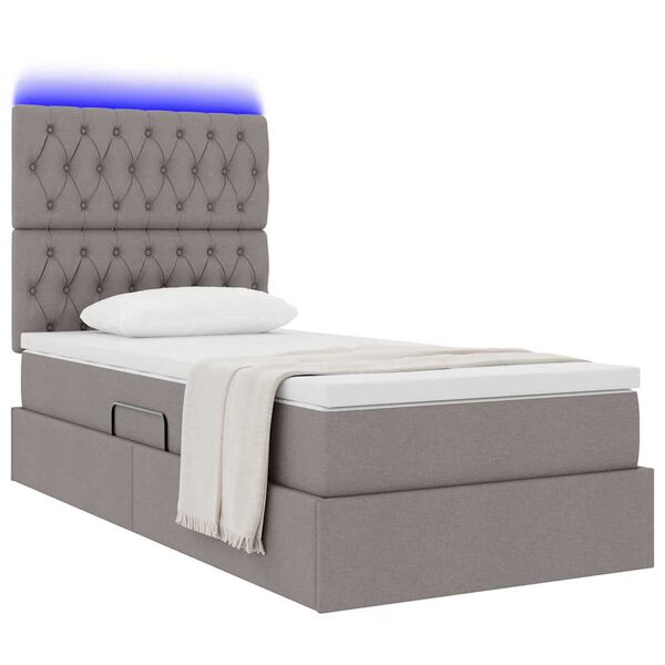 vidaXL Letto con contenitore e LED Talpa 90 x 190 cm Poliestere
