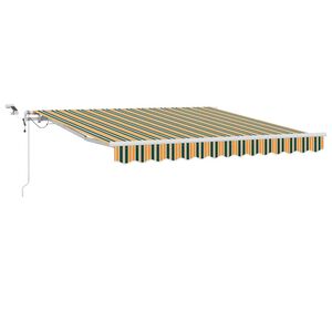 vidaXL Tenda retrattile Verde e Giallo 300 x 250 cm Poliestere